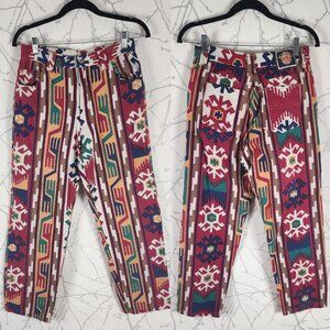 Komodo Globe Trotters VTG Aztec Printed High Rise Pants